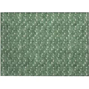 Photo of Sage Geometric Washable Non Skid Indoor Outdoor Area Rug