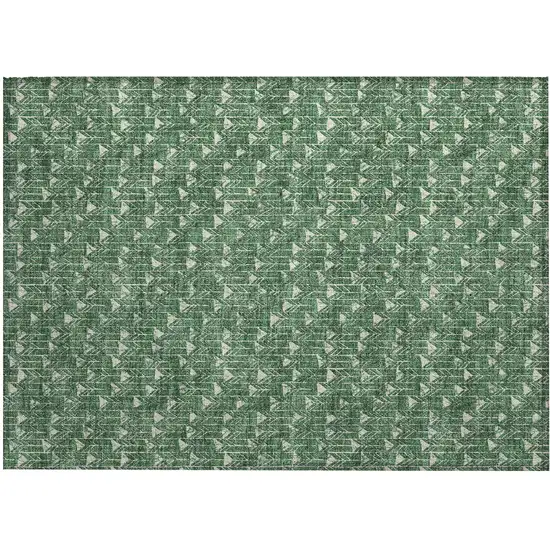 Sage Geometric Washable Non Skid Indoor Outdoor Area Rug Photo 2