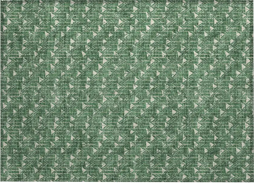Sage Geometric Washable Non Skid Indoor Outdoor Area Rug Photo 2