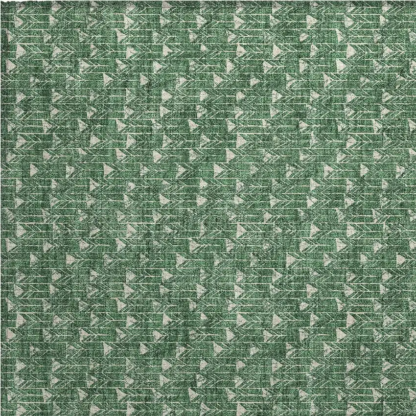 Sage Geometric Washable Non Skid Indoor Outdoor Area Rug Photo 7