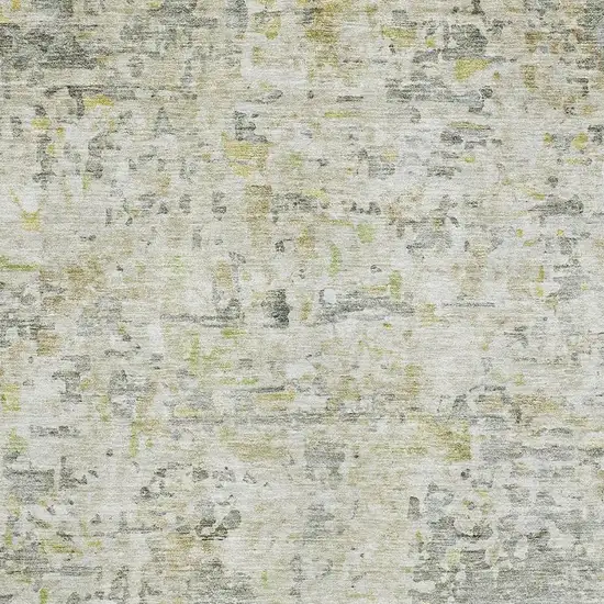 Sage Gold And Beige Abstract Washable Area Rug With UV Protection Photo 3