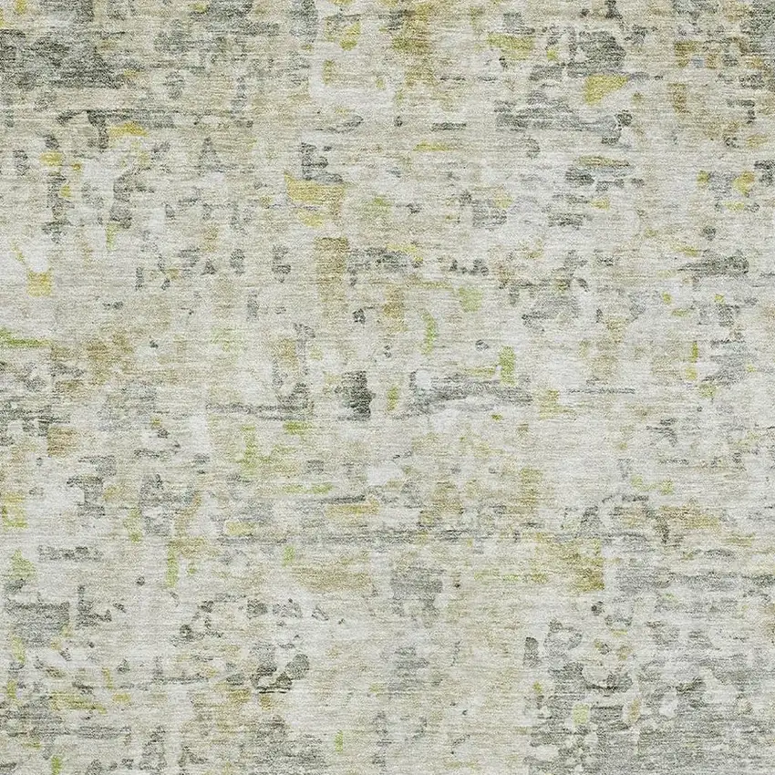 Sage Gold And Beige Abstract Washable Area Rug With UV Protection Photo 3