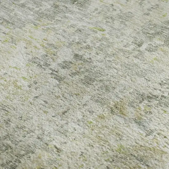 Sage Gold And Beige Abstract Washable Area Rug With UV Protection Photo 3