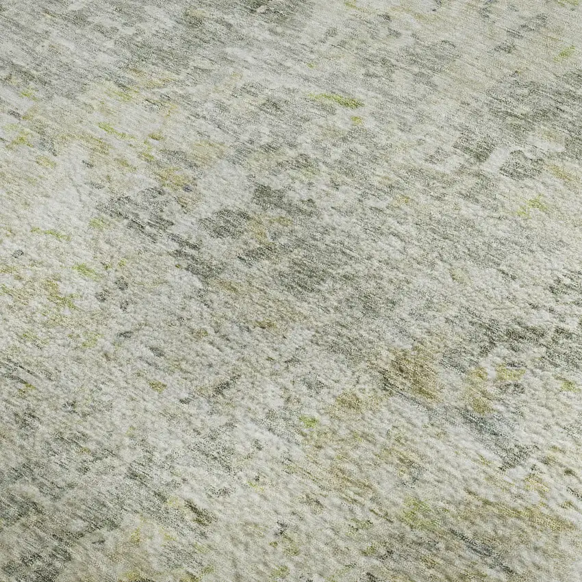 Sage Gold And Beige Abstract Washable Area Rug With UV Protection Photo 3