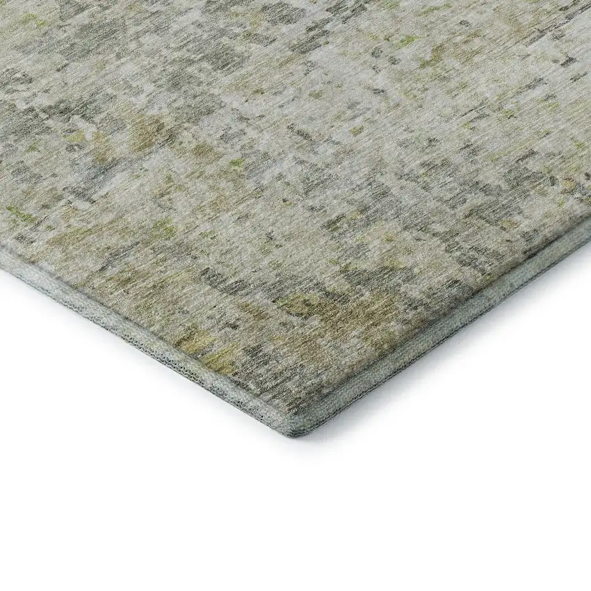 Sage Gold And Beige Abstract Washable Area Rug With UV Protection Photo 8