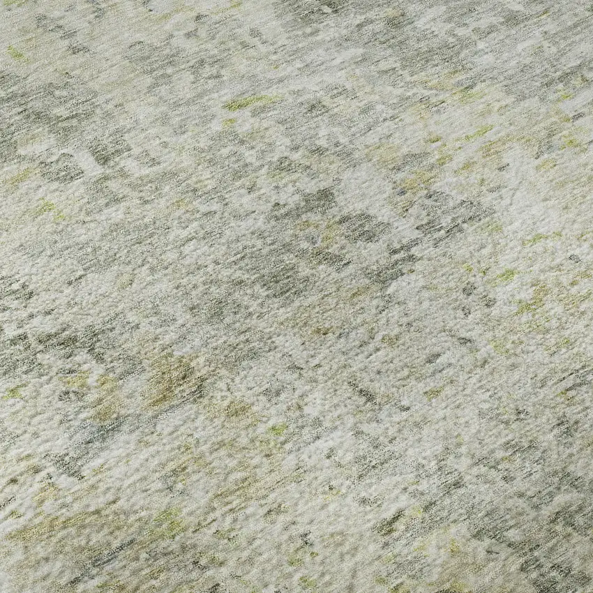 Sage Gold And Beige Abstract Washable Area Rug With UV Protection Photo 1
