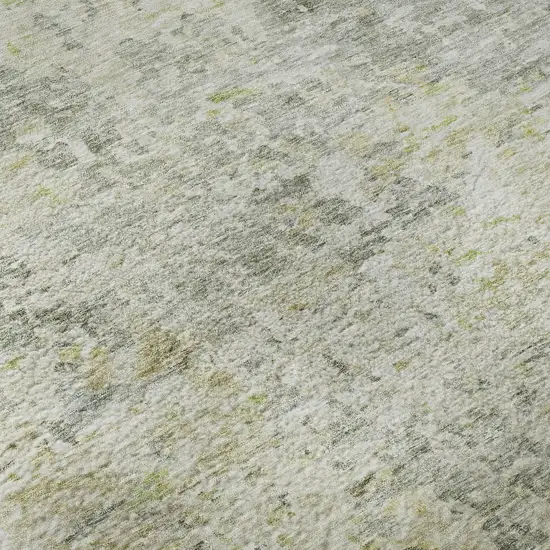 Sage Gold And Beige Abstract Washable Area Rug With UV Protection Photo 1