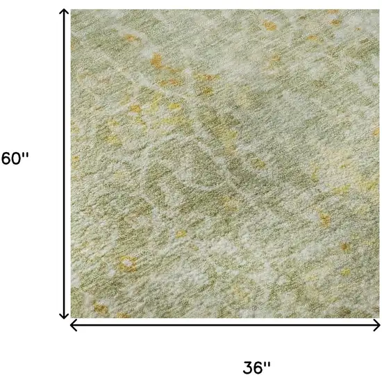 Sage Gold And Copper Oriental Washable Area Rug With UV Protection Photo 8