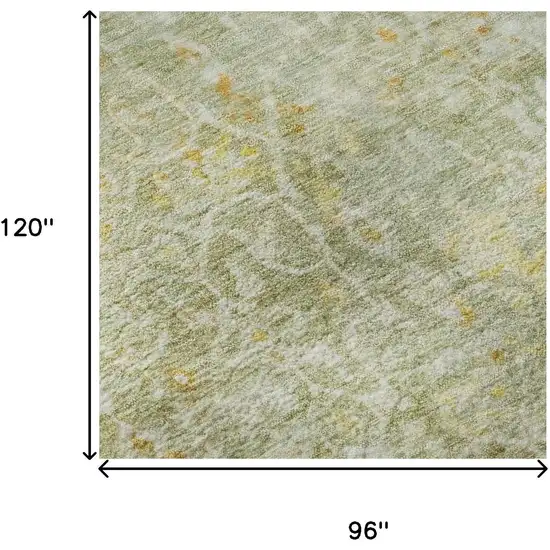 Sage Gold And Copper Oriental Washable Area Rug With UV Protection Photo 9