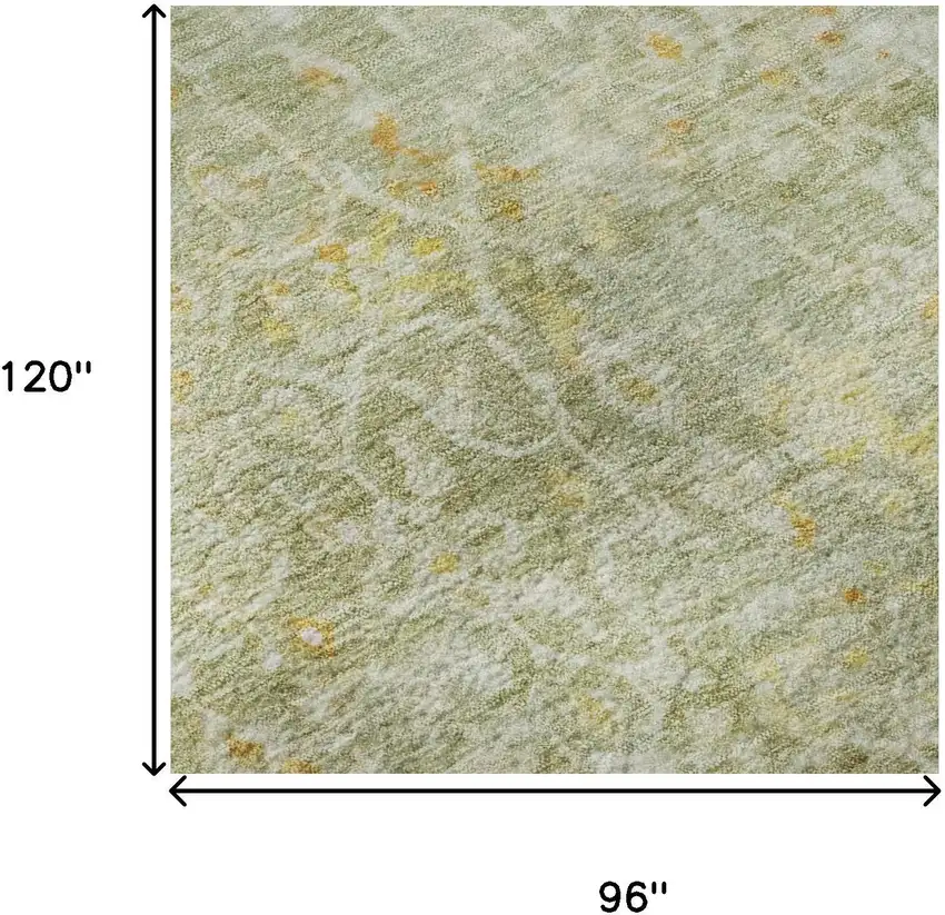 Sage Gold And Copper Oriental Washable Area Rug With UV Protection Photo 9