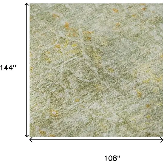 Sage Gold And Copper Oriental Washable Area Rug With UV Protection Photo 8
