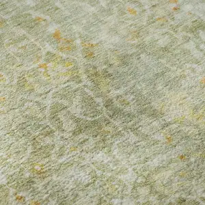 Photo of Sage Gold And Copper Oriental Washable Area Rug With UV Protection