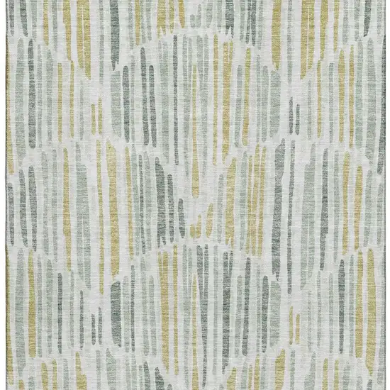 Sage Gold And Ivory Abstract Washable Area Rug With UV Protection Photo 3