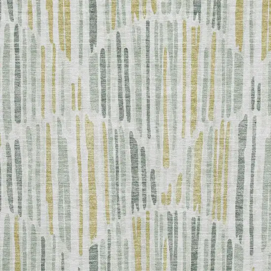 Sage Gold And Ivory Abstract Washable Area Rug With UV Protection Photo 3