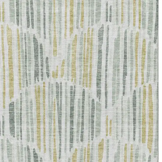 Sage Gold And Ivory Abstract Washable Area Rug With UV Protection Photo 3
