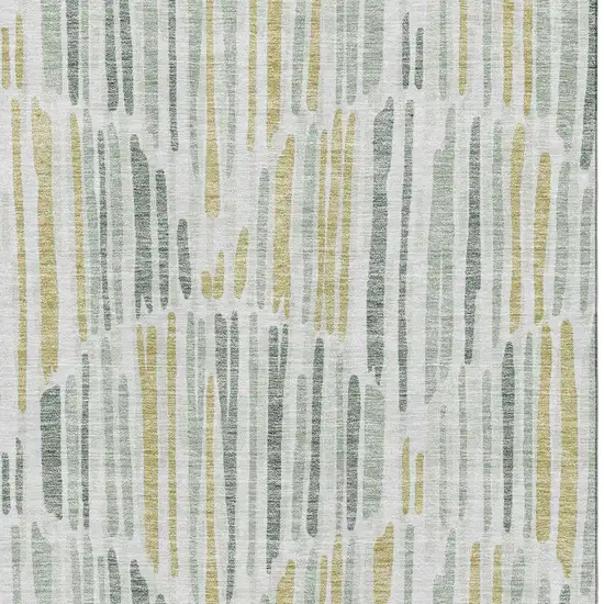 Sage Gold And Ivory Abstract Washable Area Rug With UV Protection Photo 3