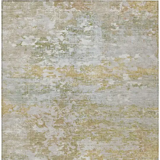 Sage Gold And Ivory Abstract Washable Indoor Outdoor Area Rug Photo 9