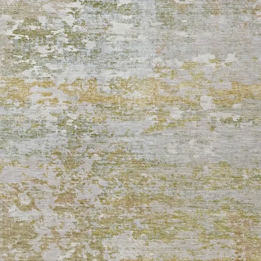 Sage Gold And Ivory Abstract Washable Indoor Outdoor Area Rug Photo 3