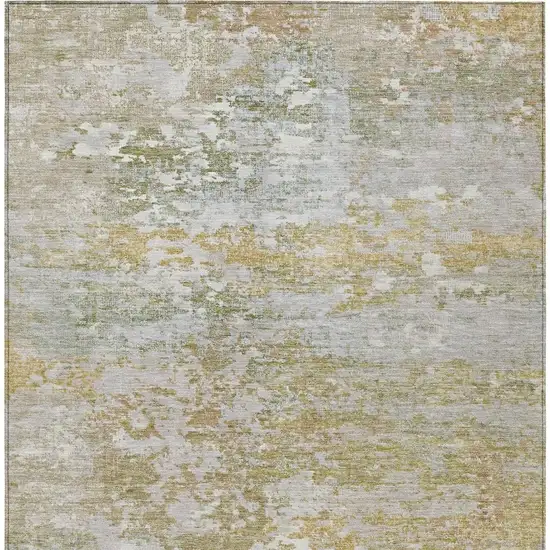 Sage Gold And Ivory Abstract Washable Indoor Outdoor Area Rug Photo 4