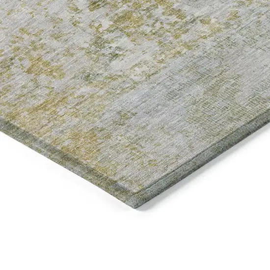 Sage Gold And Ivory Abstract Washable Indoor Outdoor Area Rug Photo 9