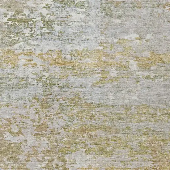 Sage Gold And Ivory Abstract Washable Indoor Outdoor Area Rug Photo 4