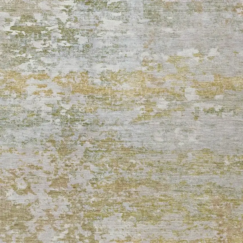 Sage Gold And Ivory Abstract Washable Indoor Outdoor Area Rug Photo 4