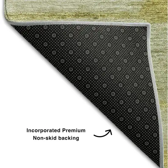 Sage Gold And Ivory Floral Washable Area Rug With UV Protection Photo 7