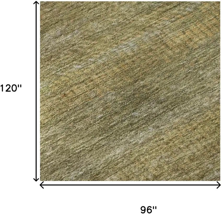 Sage Gold And Khaki Striped Washable Area Rug With UV Protection Photo 9