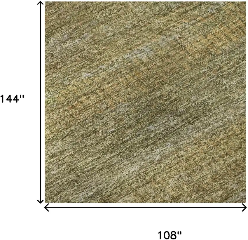 Sage Gold And Khaki Striped Washable Area Rug With UV Protection Photo 8