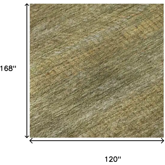 Sage Gold And Khaki Striped Washable Area Rug With UV Protection Photo 9