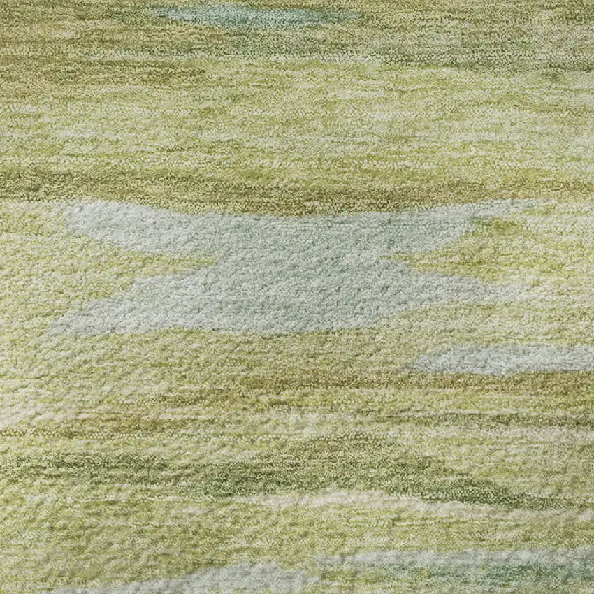 Sage Gray And Aqua Abstract Washable Area Rug With UV Protection Photo 9