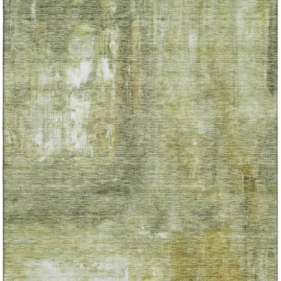Sage Gray And Ivory Abstract Washable Area Rug With UV Protection Photo 3