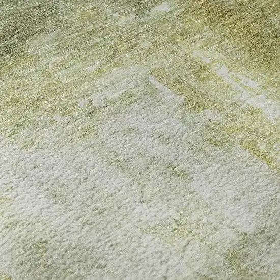Sage Gray And Ivory Abstract Washable Area Rug With UV Protection Photo 7