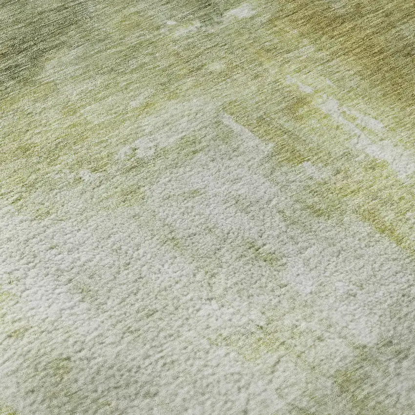 Sage Gray And Ivory Abstract Washable Area Rug With UV Protection Photo 7