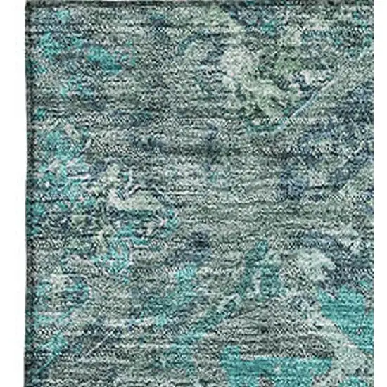 Sage Gray And Ivory Diamond Washable Area Rug With UV Protection Photo 3