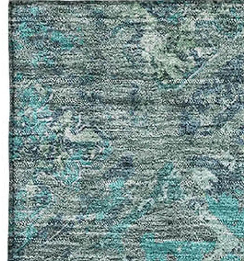 Sage Gray And Ivory Diamond Washable Area Rug With UV Protection Photo 3