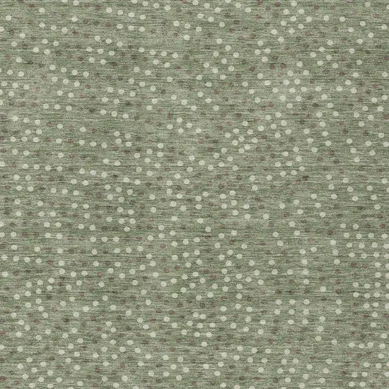 Sage Gray And Ivory Polka Dot Washable Indoor Outdoor Area Rug Photo 6