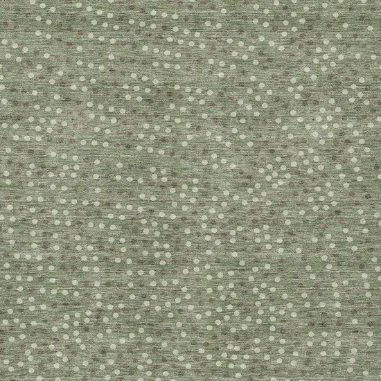 Sage Gray And Ivory Polka Dot Washable Indoor Outdoor Area Rug Photo 7