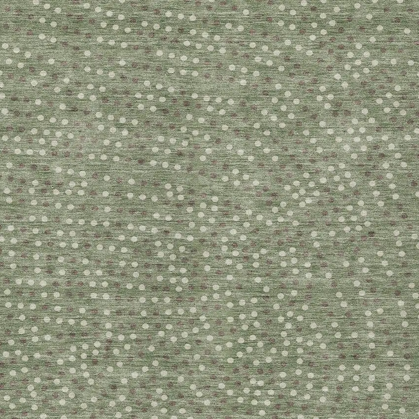 Sage Gray And Ivory Polka Dot Washable Indoor Outdoor Area Rug Photo 7