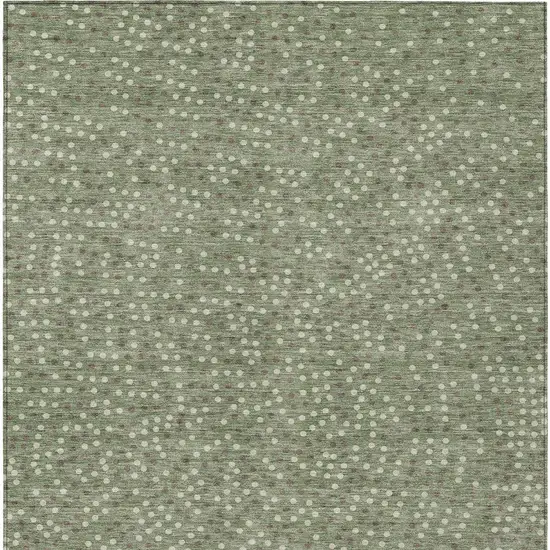 Sage Gray And Ivory Polka Dot Washable Indoor Outdoor Area Rug Photo 7