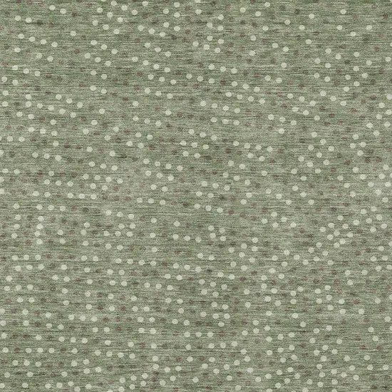 Sage Gray And Ivory Polka Dot Washable Indoor Outdoor Area Rug Photo 6