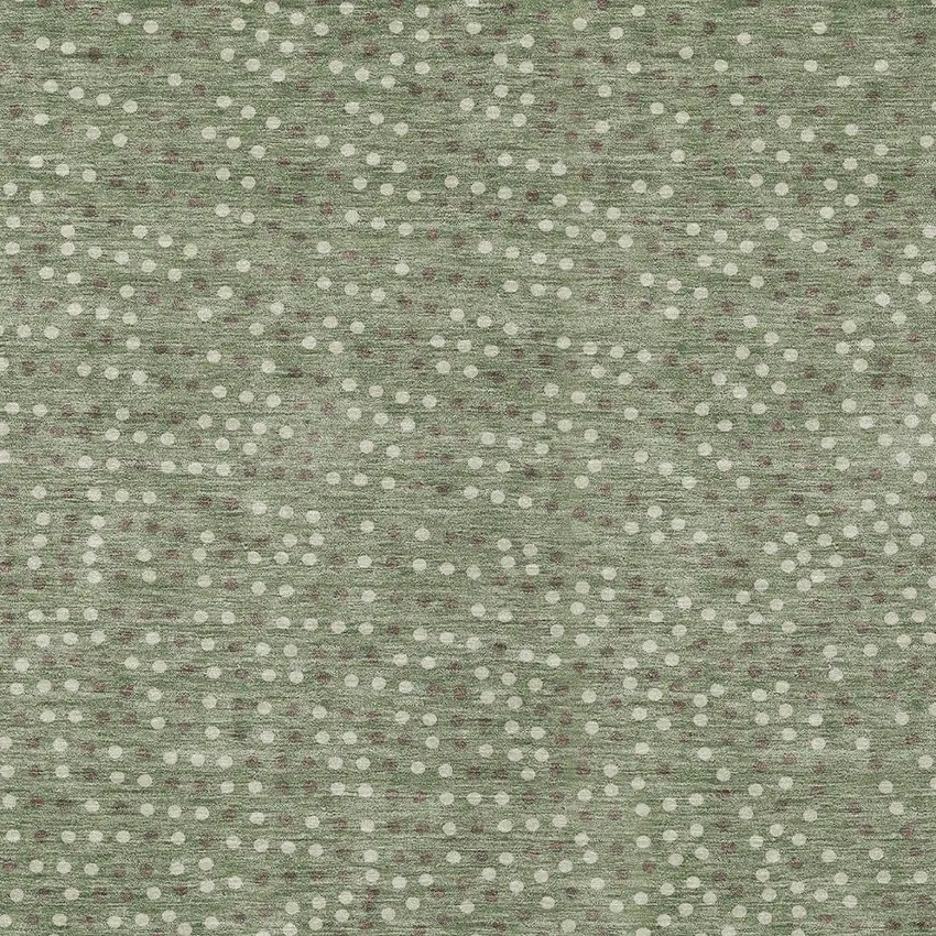 Sage Gray And Ivory Polka Dot Washable Indoor Outdoor Area Rug Photo 6