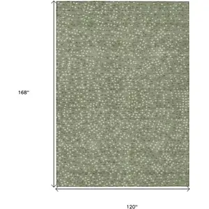 Photo of Sage Gray And Ivory Polka Dot Washable Indoor Outdoor Area Rug