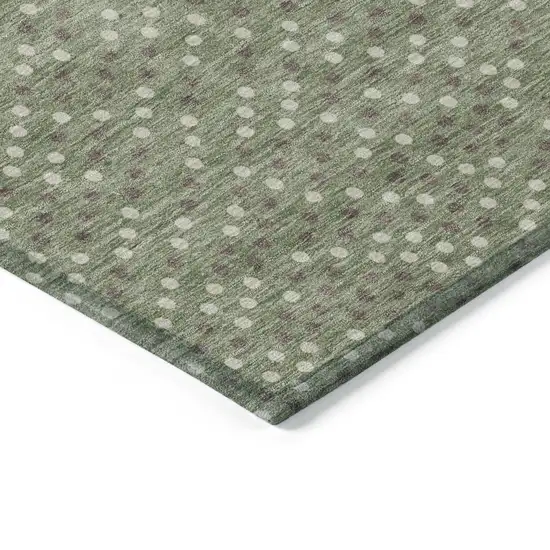 Sage Gray And Ivory Polka Dot Washable Indoor Outdoor Area Rug Photo 5