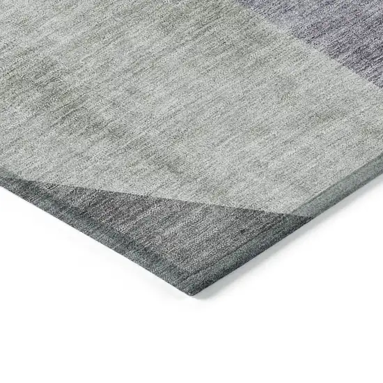 Sage Green And Charcoal Abstract Washable Indoor Outdoor Area Rug Photo 4