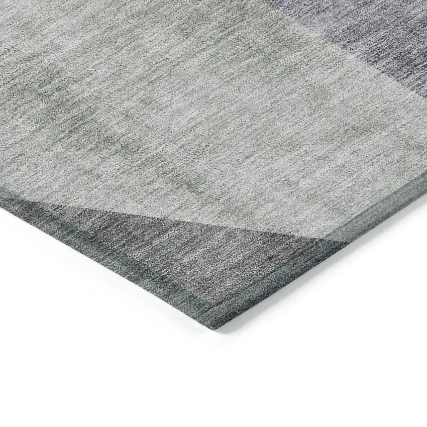 Sage Green And Charcoal Abstract Washable Indoor Outdoor Area Rug Photo 3