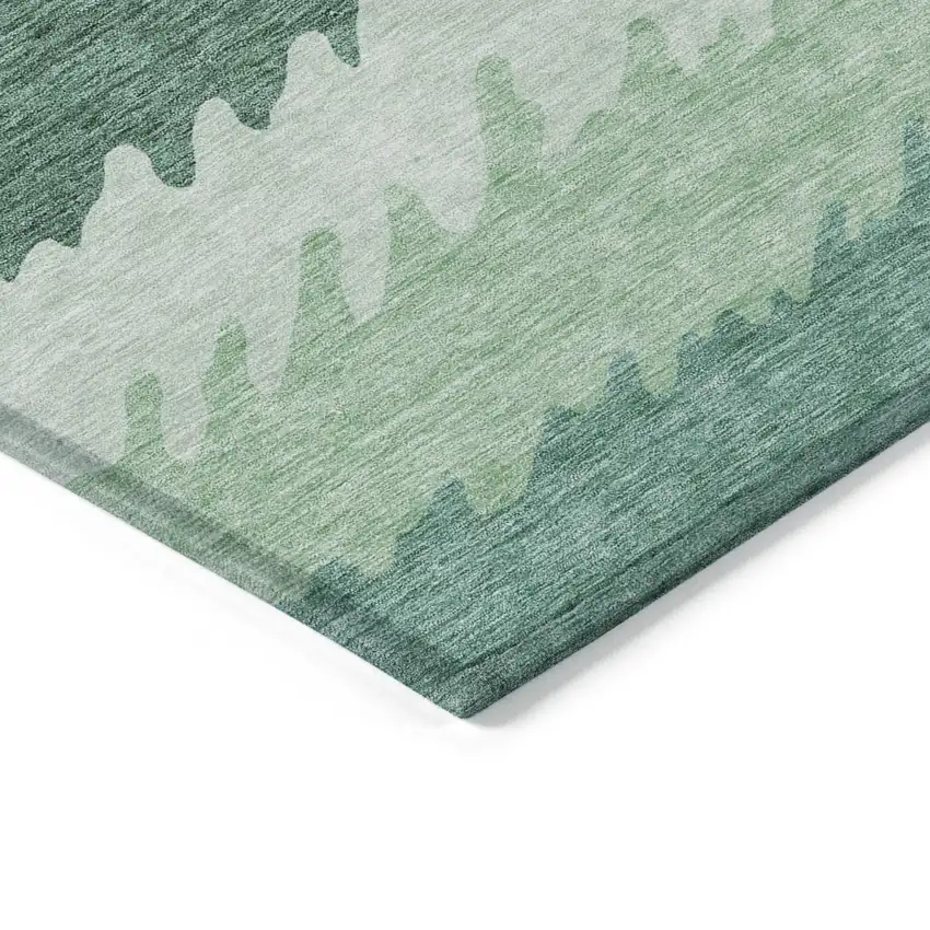 Sage Green And Ivory Striped Washable Indoor Outdoor Area Rug Photo 4