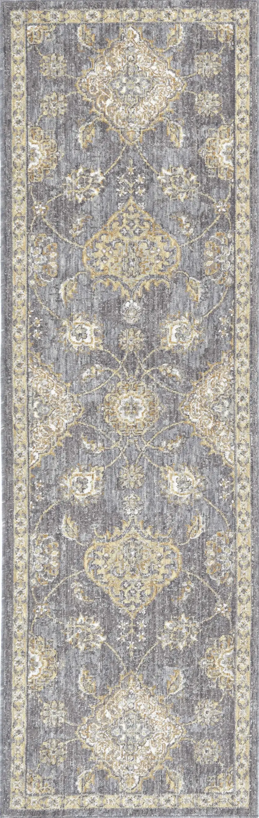 Sage Orange And White Wool Floral Distressed Area Rug Photo 4