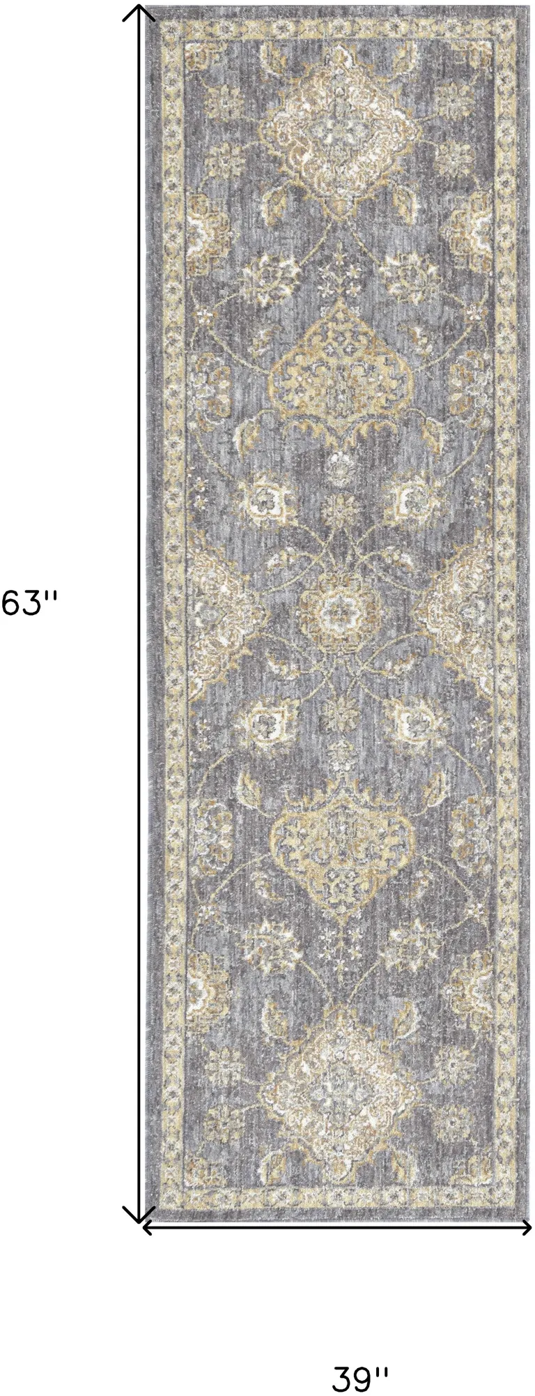 Sage Green Floral Vine Bordered Wool Indoor Area Rug Photo 3