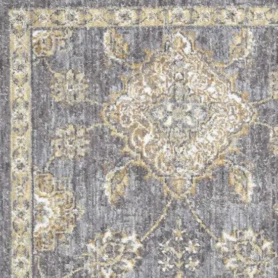 Sage Orange And White Wool Floral Distressed Area Rug Photo 5